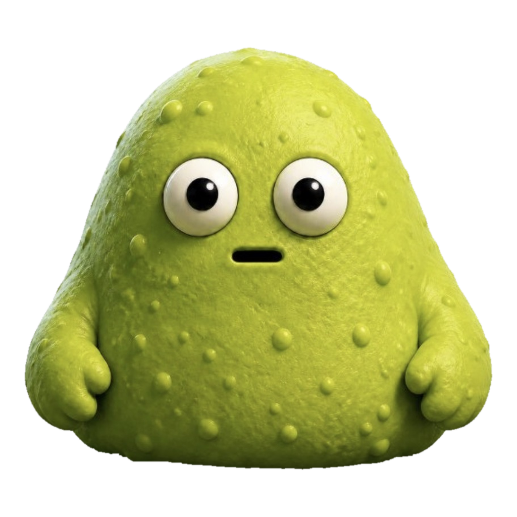 Kevin, the lime-green shared virtual creature
