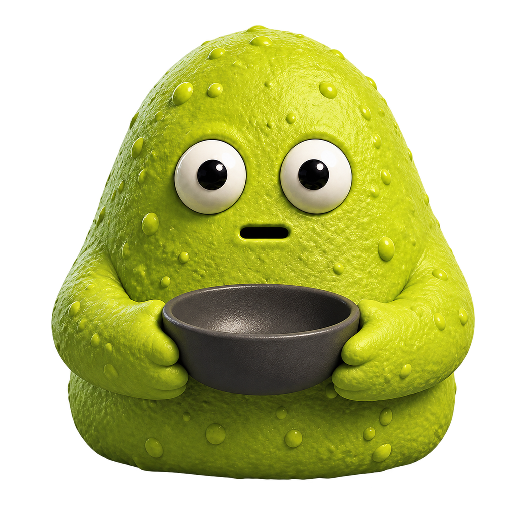 Kevin, the lime-green shared virtual creature